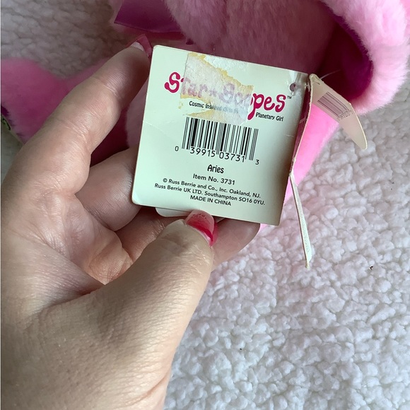 RUSS Berrie Plush Pink Aries Zodiac Bear Star Scopes Stuffed Animal Toy w Tags - Picture 6 of 12